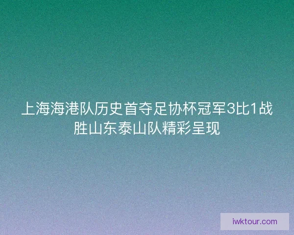 上海海港队历史首夺足协杯冠军3比1战胜山东泰山队精彩呈现