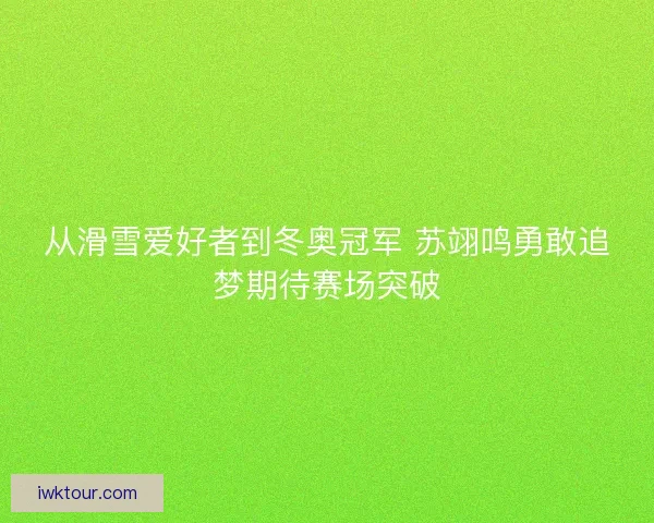 从滑雪爱好者到冬奥冠军 苏翊鸣勇敢追梦期待赛场突破